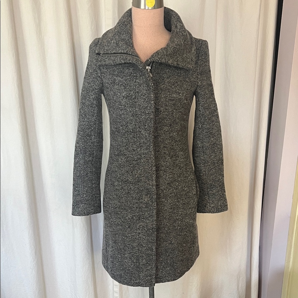 Club Monaco Charcoal Italian Wool zip up Coat XS